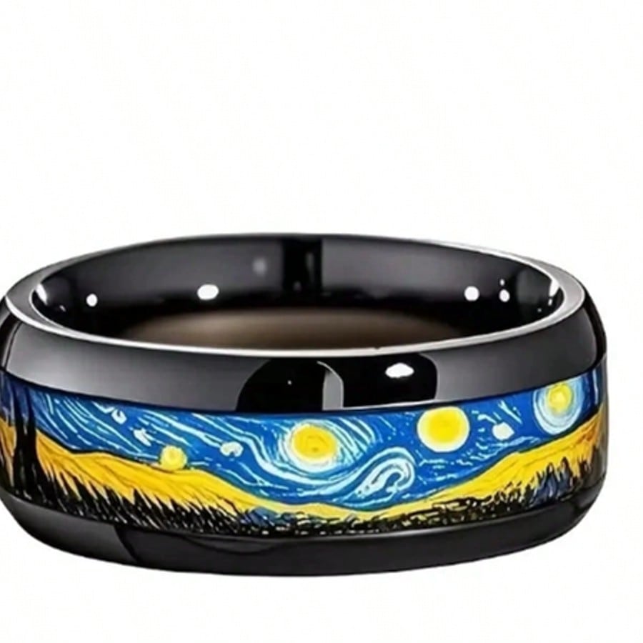 Black Van Gogh Starry Night Stainless Steel Ring 13
Black Van Gogh Starry Night Stainless Steel Ring 13