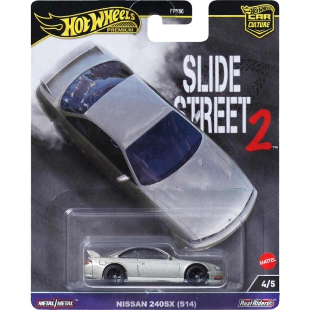 Hot Wheels Car Culture Slide Street Nissan 240SX игрушечный мини-автомобиль для детей от 3 лет и старше, серебристый HKC83 (S14)
Hot Wheels Car Culture Slide Street Nissan 240SX игрушечный мини-автомобиль для детей от 3 лет и старше, серебристый HKC83 (S14)