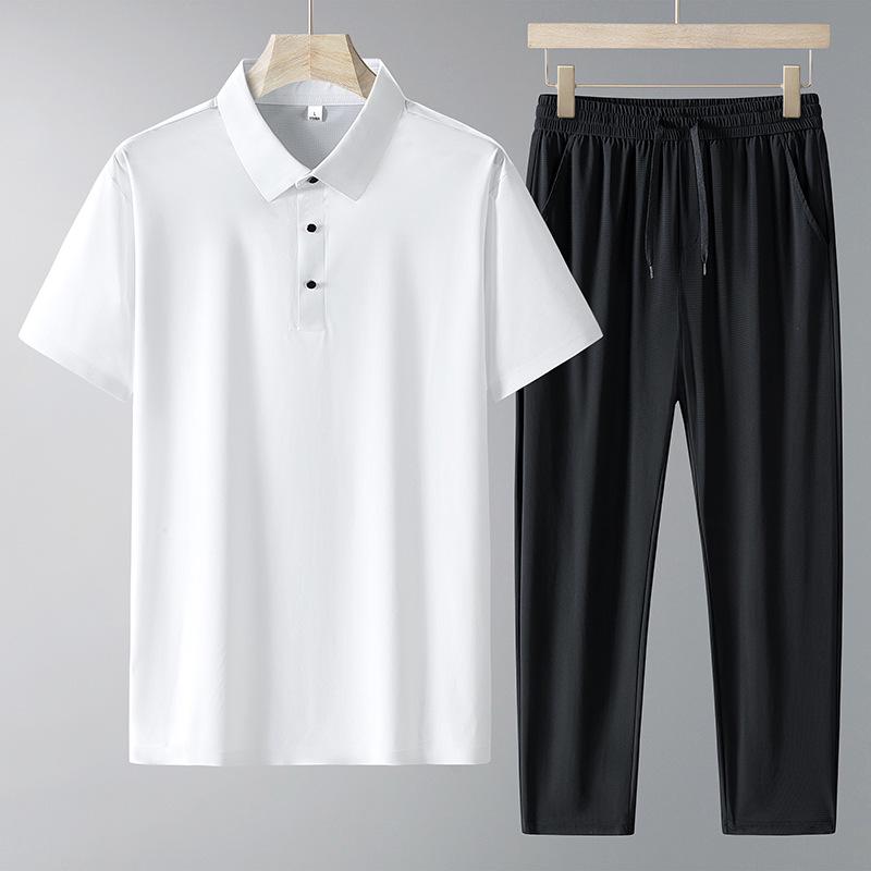 Gu Dao Sen Summer Ice Silk Suit for Middle-aged Dads: Lightweight Seamless POLO Shirt & Pants Two-piece
Gu Dao Sen Summer Ice Silk Suit for Middle-aged Dads: Lightweight Seamless POLO Shirt & Pants Two-piece