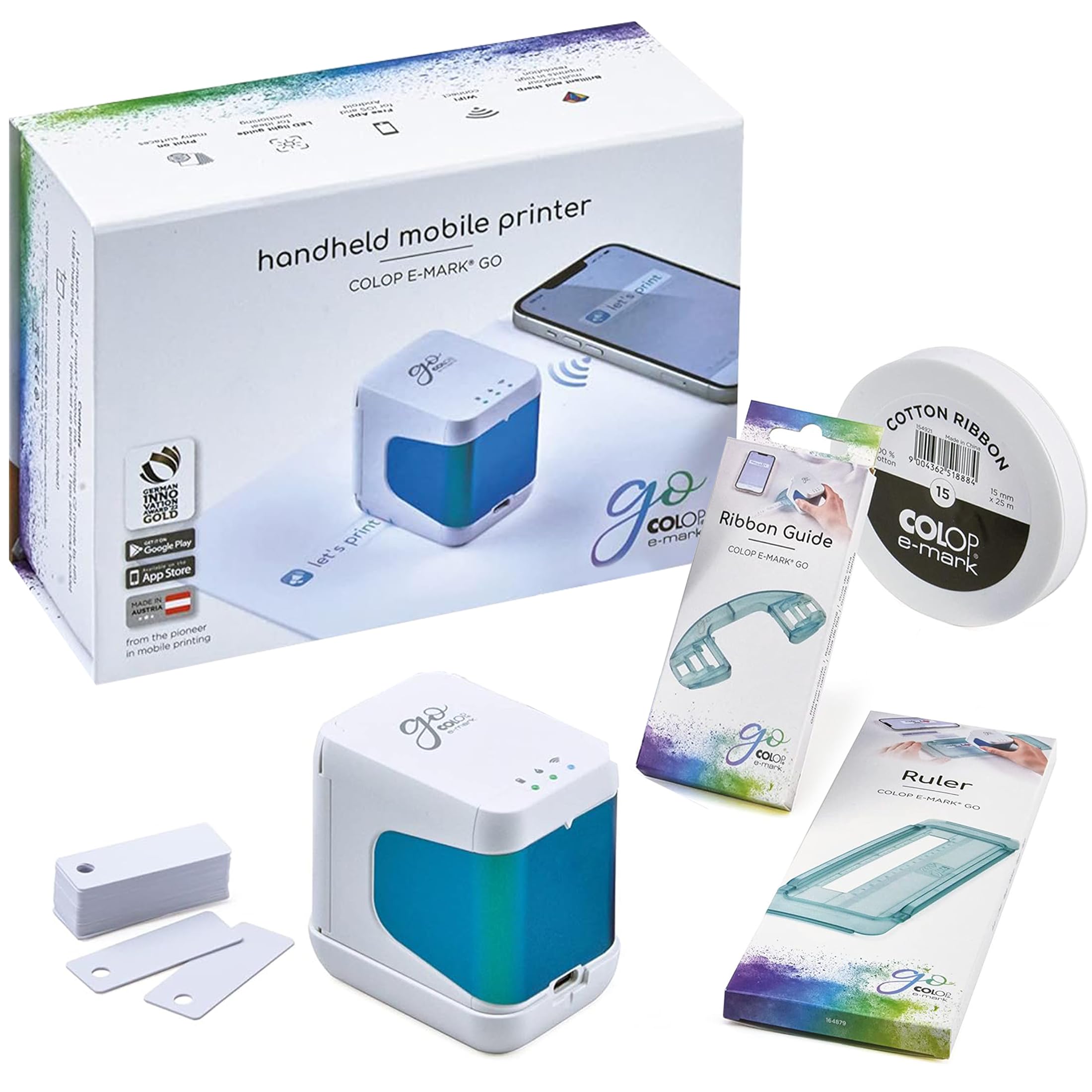 Colop Go Mobile Printer Accessory Kit Mini Printer Smartphone Compatible Handy Printer Smartphone Printer e-Mark білий
Colop Go Mobile Printer Accessory Kit Mini Printer Smartphone Compatible Handy Printer Smartphone Printer e-Mark білий