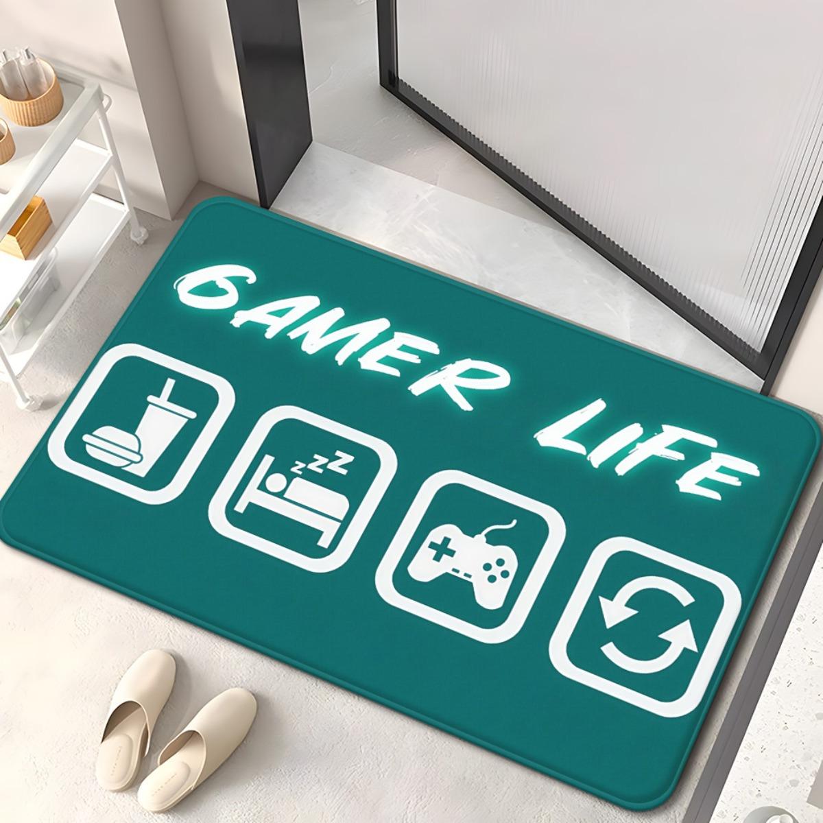 Game Life Doormat – Icon Design with Food, Sleep & Controller, Non-Slip & Machine Washable for Bedroom or Gaming Space Decor 60cm x 90cm
Game Life Doormat – Icon Design with Food, Sleep & Controller, Non-Slip & Machine Washable for Bedroom or Gaming Space Decor 60cm x 90cm