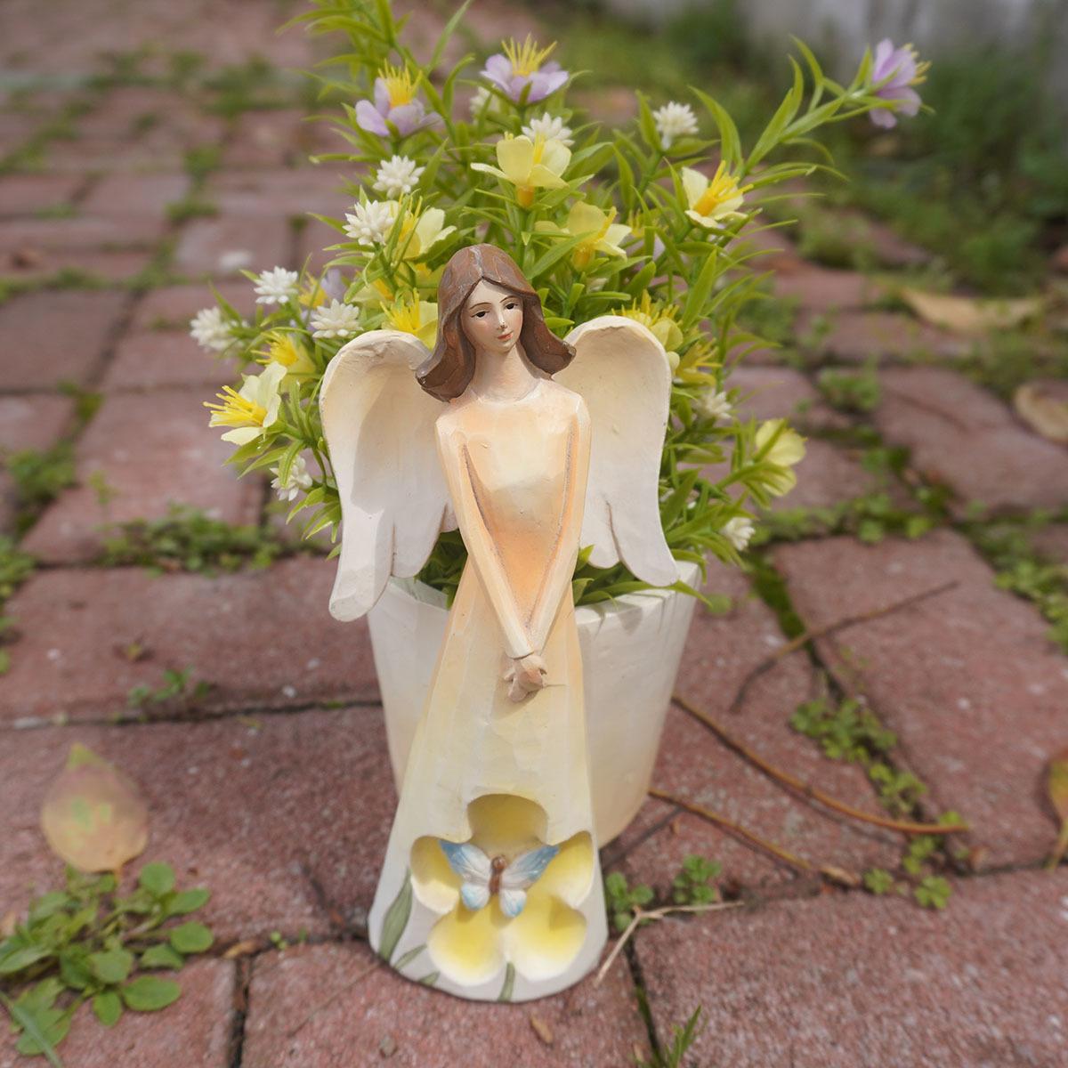 Креативная статуэтка «Девочка-ангел с цветком и бабочкой» с цветочным горшком, подходит для дома, балкона, улицы, сада, садового декора
Креативная статуэтка «Девочка-ангел с цветком и бабочкой» с цветочным горшком, подходит для дома, балкона, улицы, сада, садового декора