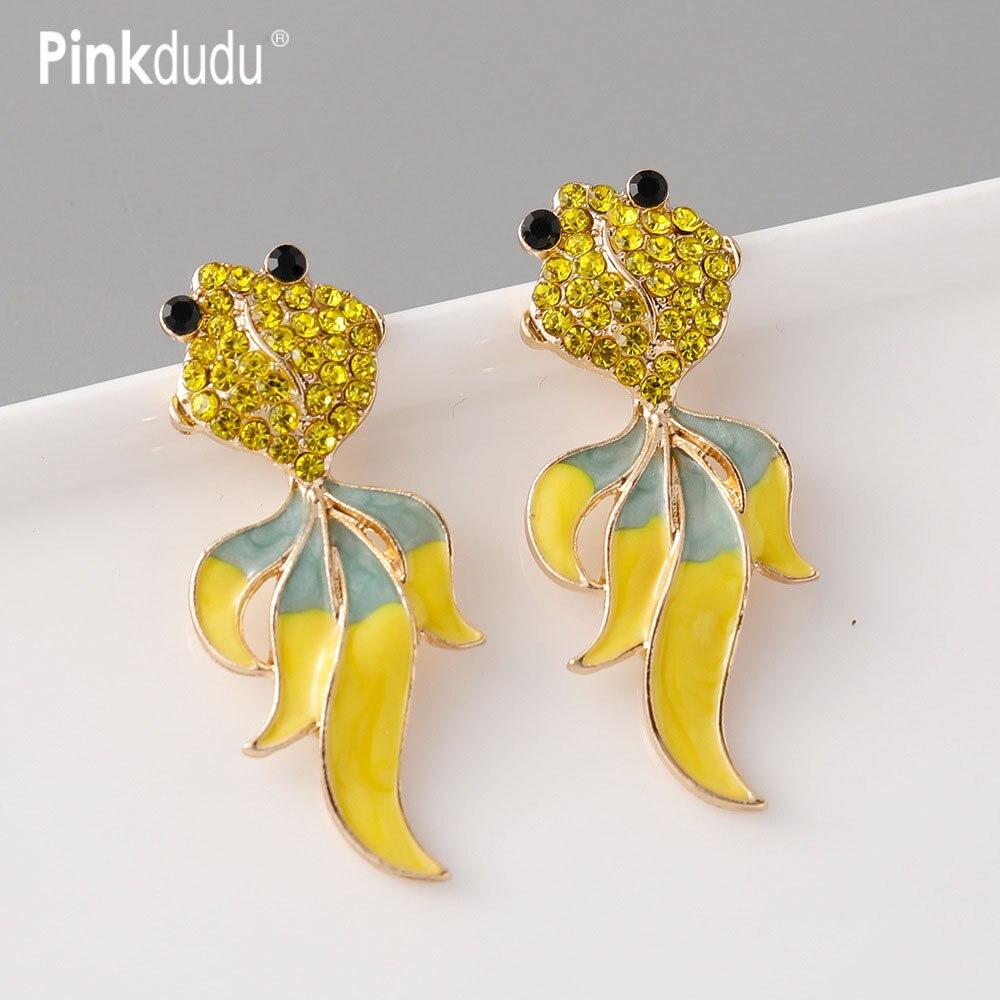 Pinkdudu милые 3 цвета серьги-гвоздики с инкрустацией цирконом и золотой рыбкой, креативные серьги-гвоздики с милой эмалью и животными для женщин, ювелирные изделия, подарки PD1560
Pinkdudu милые 3 цвета серьги-гвоздики с инкрустацией цирконом и золотой рыбкой, креативные серьги-гвоздики с милой эмалью и животными для женщин, ювелирные изделия, подарки PD1560