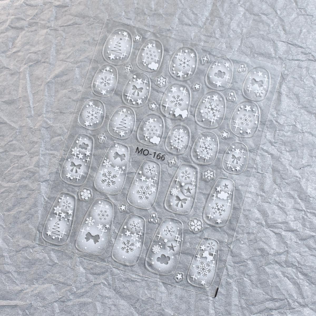 Christmas 3D Nail Stickers: Embossed Snowflake, Starry Sky, Five-Pointed Star, Tree, Bells, Self-Adhesive Decals.
Christmas 3D Nail Stickers: Embossed Snowflake, Starry Sky, Five-Pointed Star, Tree, Bells, Self-Adhesive Decals.