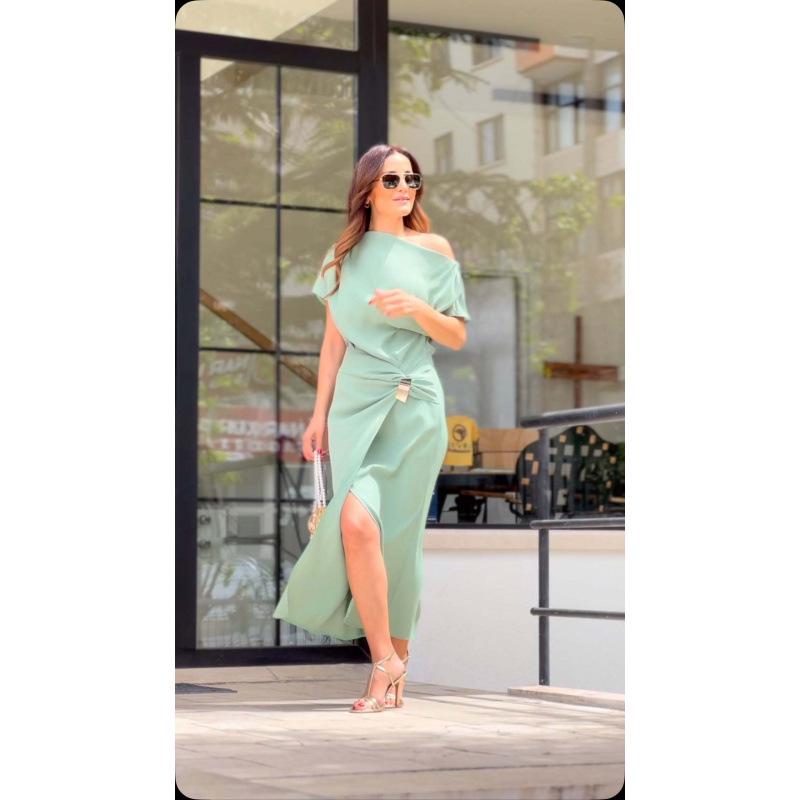 2025 Summer Fashion: Women s One-Shoulder Slit Dress with Metal Decoration Large світло-зелений колір
2025 Summer Fashion: Women s One-Shoulder Slit Dress with Metal Decoration Large світло-зелений колір