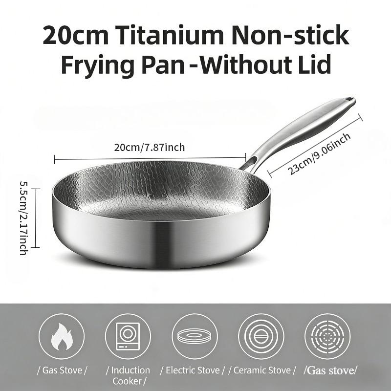 20/24/28cm Frying Pan Non-stick Wok Titanium Stainless Steel Home Egg Steak Skillet Induction Cooker Gas Stove Kitchen Cookware
20/24/28cm Frying Pan Non-stick Wok Titanium Stainless Steel Home Egg Steak Skillet Induction Cooker Gas Stove Kitchen Cookware