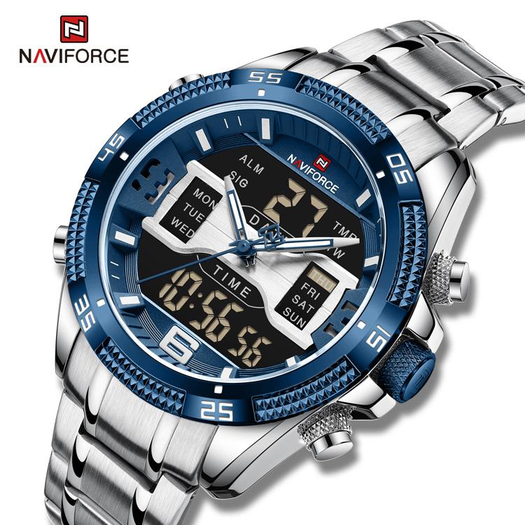 NAVIFORCE Мужские часы Спортивные водонепроницаемые кварцевые аналоговые цифровые наручные часы с ЖК-дисплеем NF9201
NAVIFORCE Мужские часы Спортивные водонепроницаемые кварцевые аналоговые цифровые наручные часы с ЖК-дисплеем NF9201
