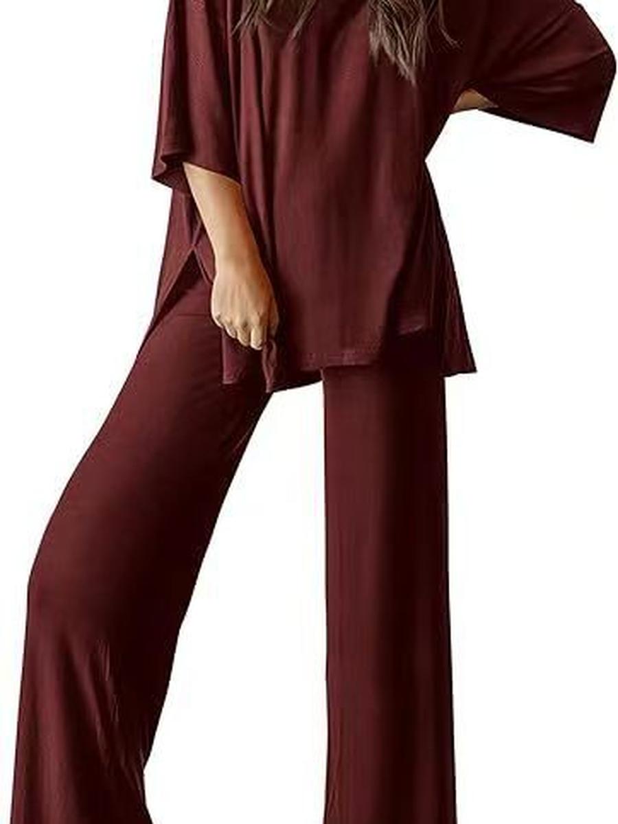 Women s 2-Piece Casual Short Sleeve Top Wide Leg Pants Set Outfit Ladies Racing Suit XS темно-червоний колір
Women s 2-Piece Casual Short Sleeve Top Wide Leg Pants Set Outfit Ladies Racing Suit XS темно-червоний колір