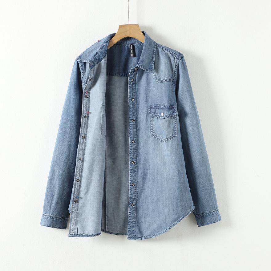Women s Slim-Fit Tencel Denim Long Sleeve Shirt - Wrinkle-Resistant, Lightweight, Heavy Drape, Perfect for Spring and Autumn. S (80-95 jin) темно-синий
Women s Slim-Fit Tencel Denim Long Sleeve Shirt - Wrinkle-Resistant, Lightweight, Heavy Drape, Perfect for Spring and Autumn. S (80-95 jin) темно-синий