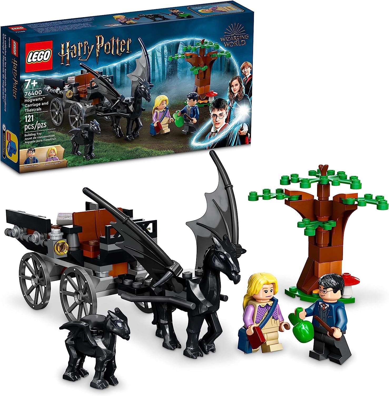 LEGO Harry Potter Hogwarts Carriage & Thestrals Set 76400, строительная игрушка для детей старше 7 лет с 2 фигурками крылатых лошадей и Луной Лавгуд
LEGO Harry Potter Hogwarts Carriage & Thestrals Set 76400, строительная игрушка для детей старше 7 лет с 2 фигурками крылатых лошадей и Луной Лавгуд