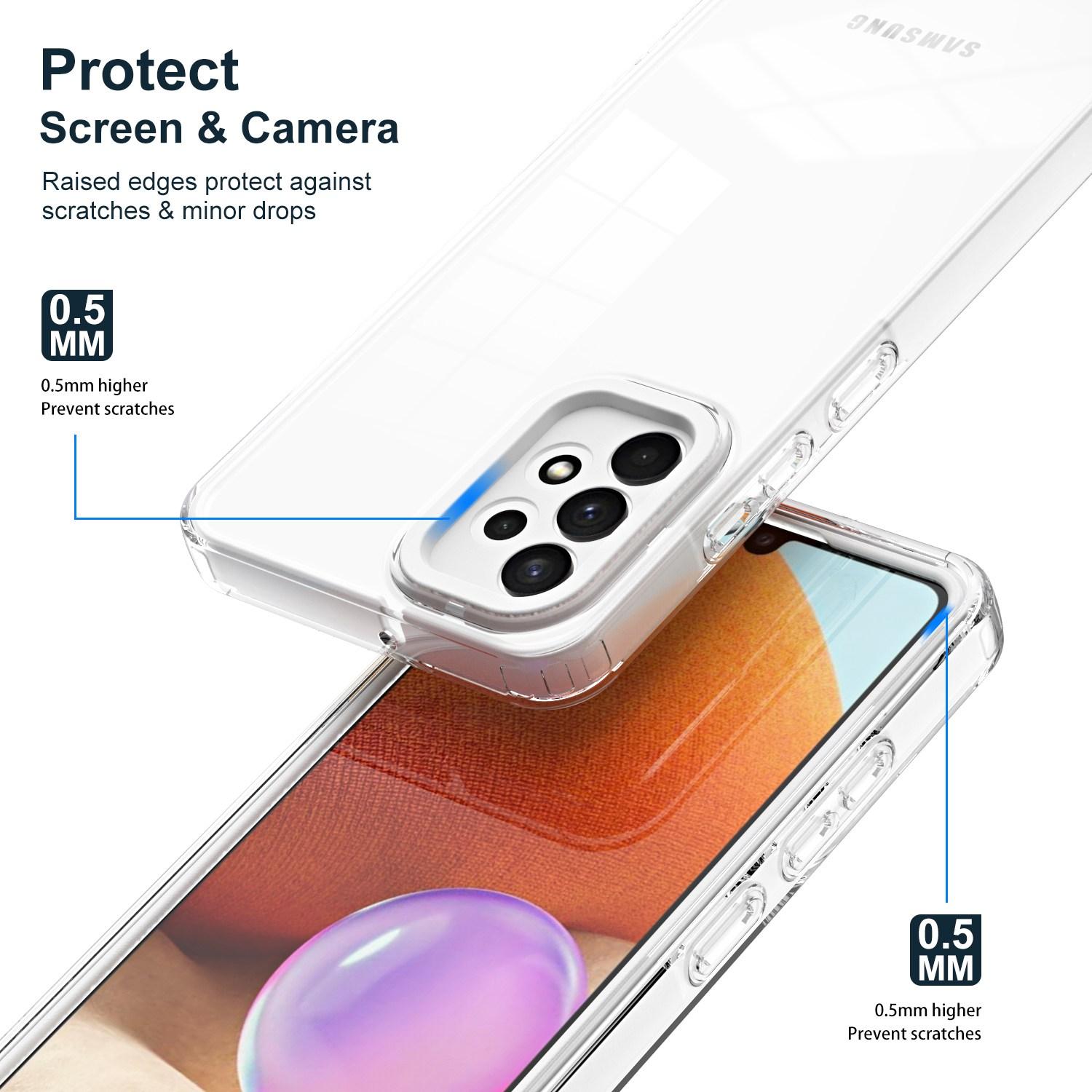 For Samsung Galaxy A32 4G (EU Version) 3-in-1 Clear TPU Backplate+PC Frame+PC Camera Protection Phone Drop-proof Case Anti-scratch Back Cover Purple
For Samsung Galaxy A32 4G (EU Version) 3-in-1 Clear TPU Backplate+PC Frame+PC Camera Protection Phone Drop-proof Case Anti-scratch Back Cover Purple