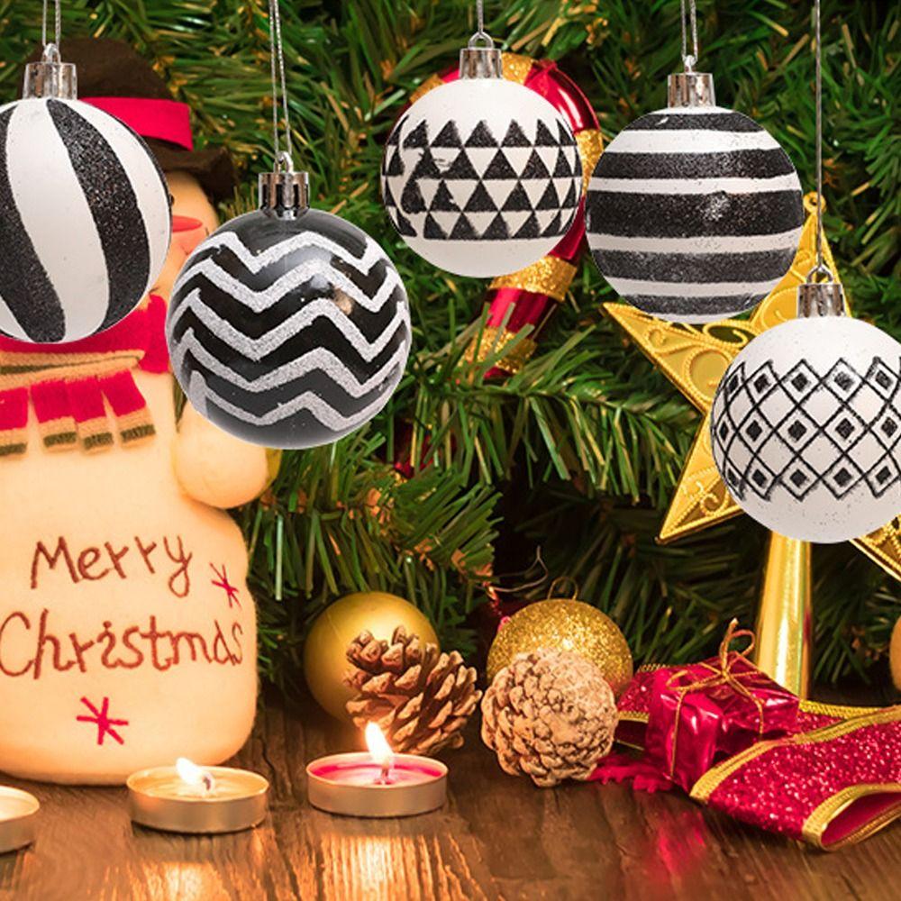 6pcs 6cm Painted Christmas Balls Set White and Black Plastic Electroplated Hanging Balls Cartoon Elegant Xmas Tree Pendants other
6pcs 6cm Painted Christmas Balls Set White and Black Plastic Electroplated Hanging Balls Cartoon Elegant Xmas Tree Pendants other