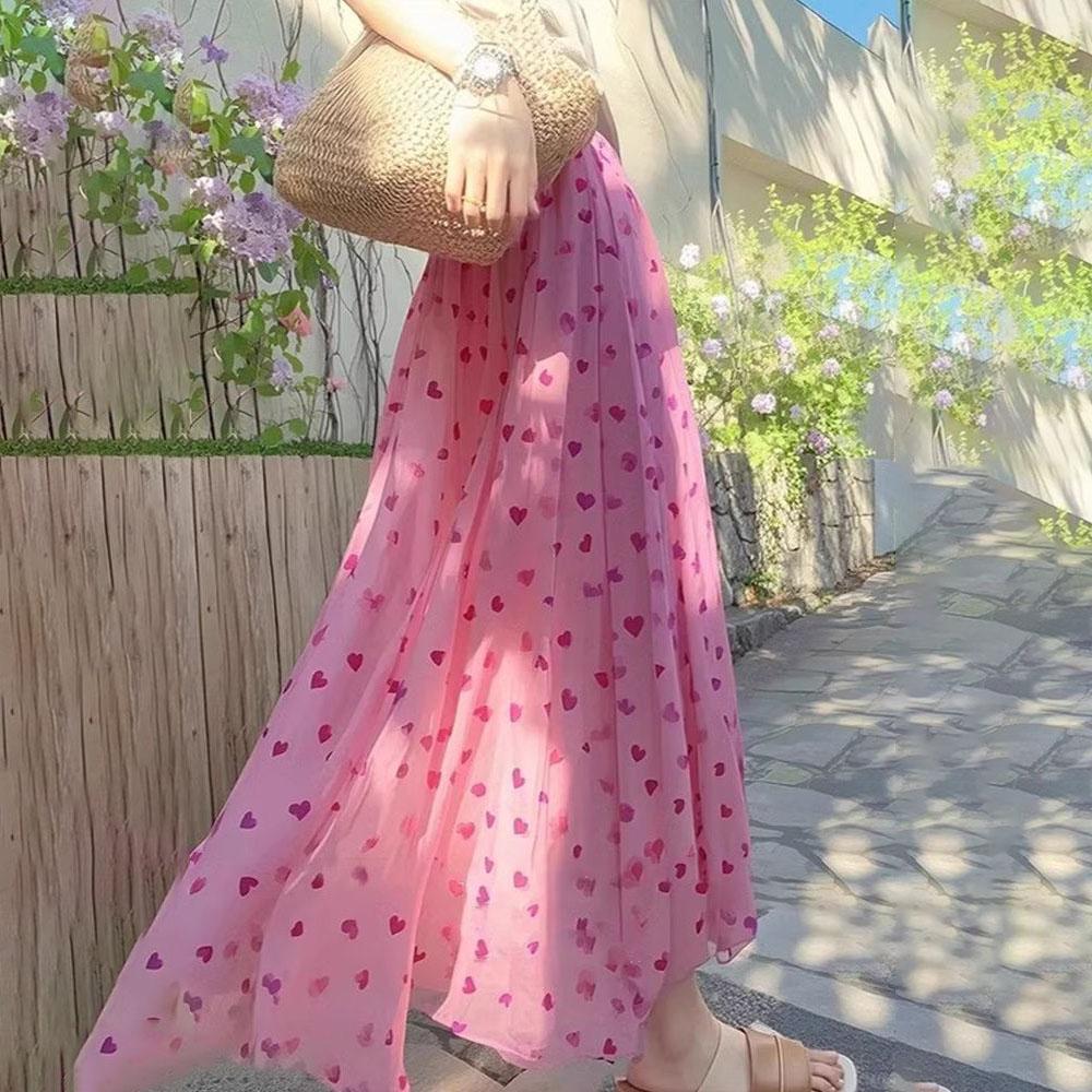 High-Waist Midi Skirt for Women - Summer Floral Heart Print Soft Aesthetic Long Skirt XL
High-Waist Midi Skirt for Women - Summer Floral Heart Print Soft Aesthetic Long Skirt XL