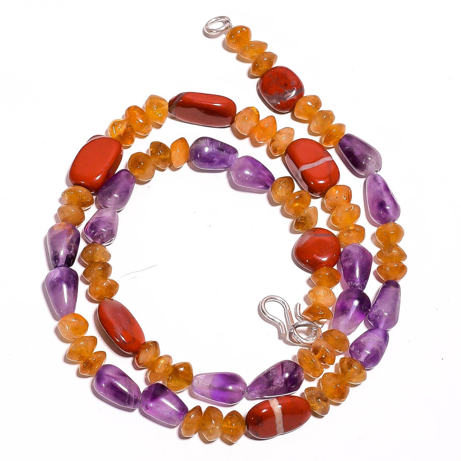 Natural Citrine Amethyst Red Jasper Gemstone Smooth Beads Necklace 17 UB-2962 UB-2962
Natural Citrine Amethyst Red Jasper Gemstone Smooth Beads Necklace 17 UB-2962 UB-2962