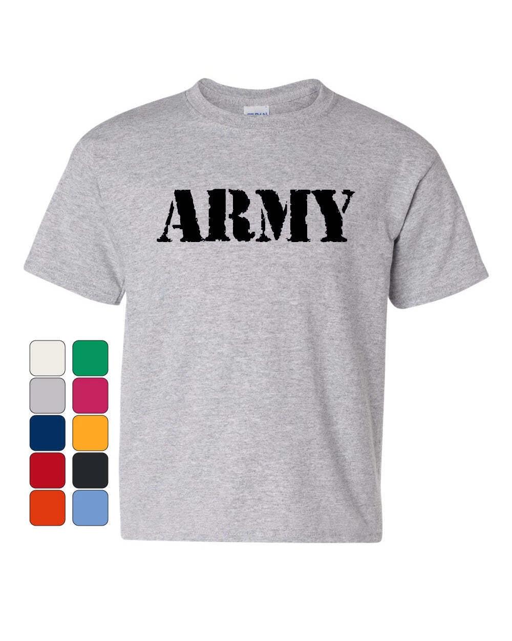 ARMY Youth kids boys T-Shirt Military Veteran POW MIA Patriotic Veteran s Day Kids Tee 140
ARMY Youth kids boys T-Shirt Military Veteran POW MIA Patriotic Veteran s Day Kids Tee 140