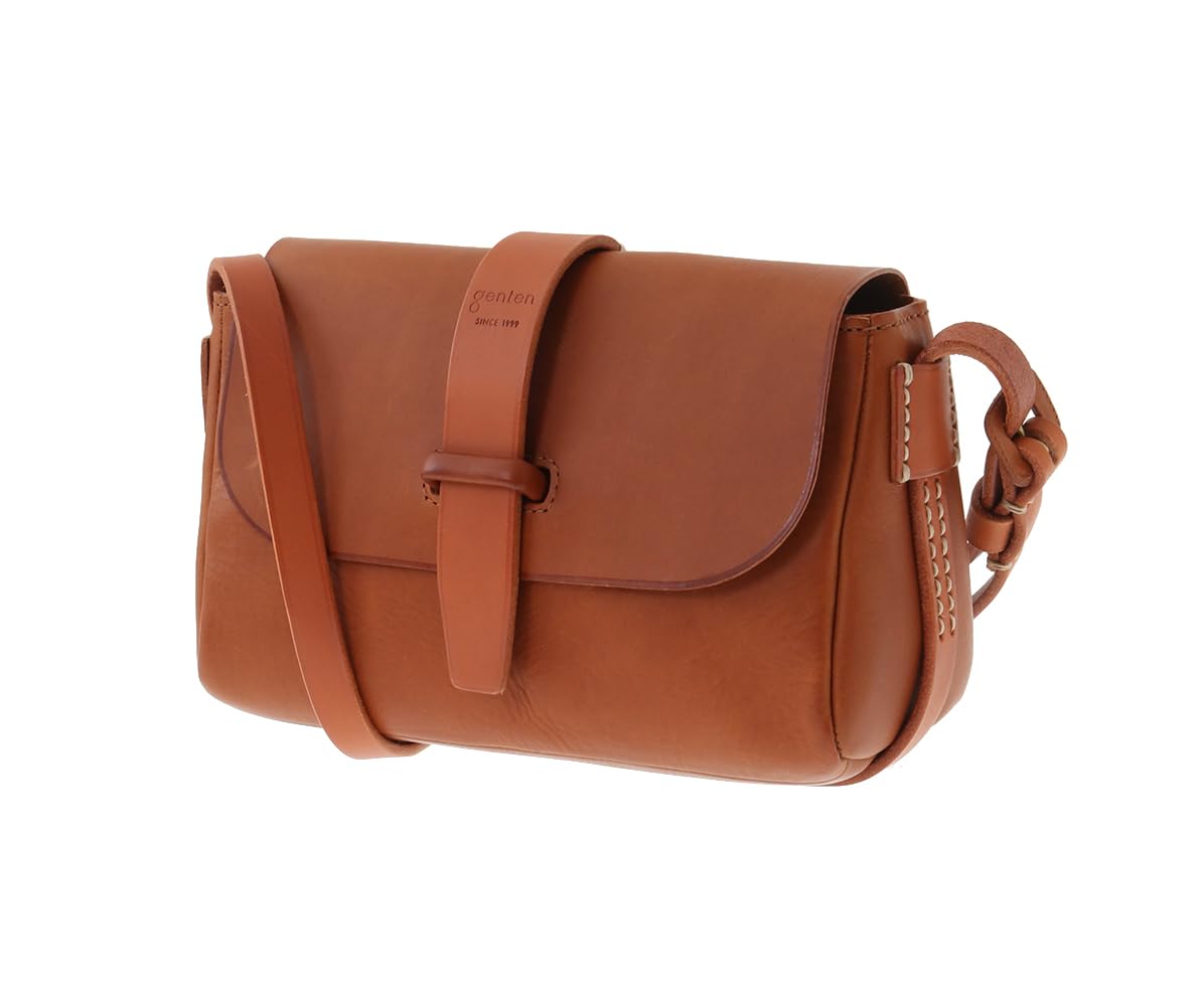 Genten Horizontal Compact Shoulder Bag with Saddle Belt, Nuova Cha
Genten Horizontal Compact Shoulder Bag with Saddle Belt, Nuova Cha