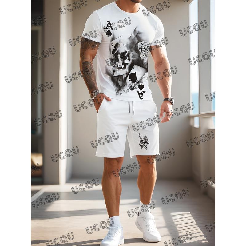 Halloween new men s sports suit skeleton print short sleeved T-shirt set 5XL
Halloween new men s sports suit skeleton print short sleeved T-shirt set 5XL