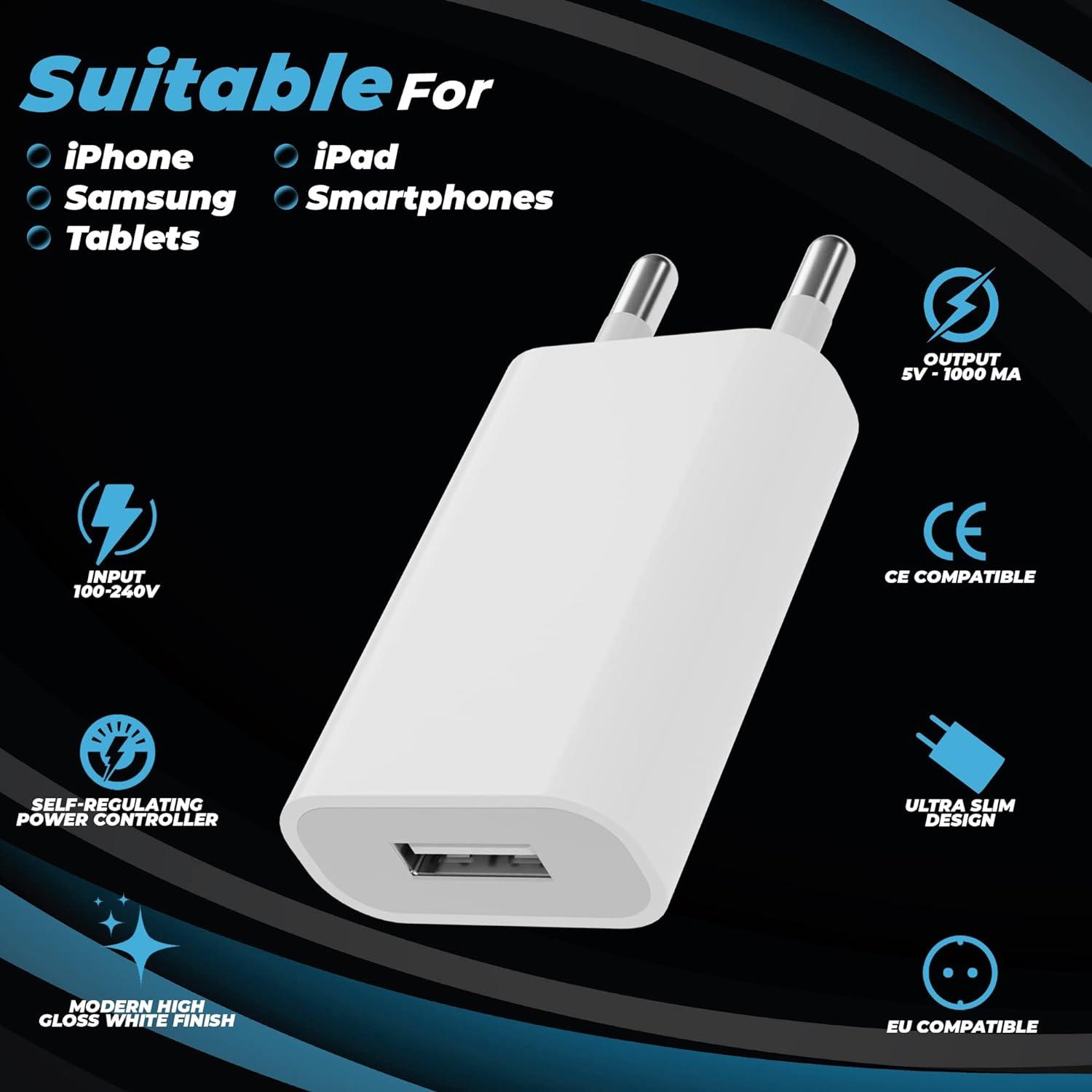 3pcs USB Wall Charger EU Plug Phone Charger Head 5V/1A Single Port USB Charging Block Travel Power Adapter for Mobile Phone 3pcs EU Plug
3pcs USB Wall Charger EU Plug Phone Charger Head 5V/1A Single Port USB Charging Block Travel Power Adapter for Mobile Phone 3pcs EU Plug