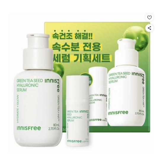 Набір сироватки з насінням зеленого чаю та гіалуроновою кислотою Innisfree Green Tea Seed Hyaluronic Acid Serum Hydrating Booster 80 мл + 10 мл
Набір сироватки з насінням зеленого чаю та гіалуроновою кислотою Innisfree Green Tea Seed Hyaluronic Acid Serum Hydrating Booster 80 мл + 10 мл