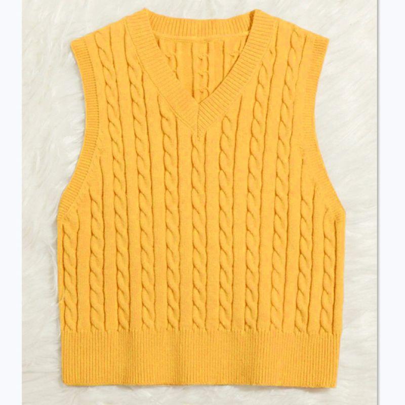 Amazon Cross-Border Foreign Trade Sweater European and American Women s Clothing Knitted Vest Pullover V-Neck Vest Sweater Top for Women Yellow L
Amazon Cross-Border Foreign Trade Sweater European and American Women s Clothing Knitted Vest Pullover V-Neck Vest Sweater Top for Women Yellow L