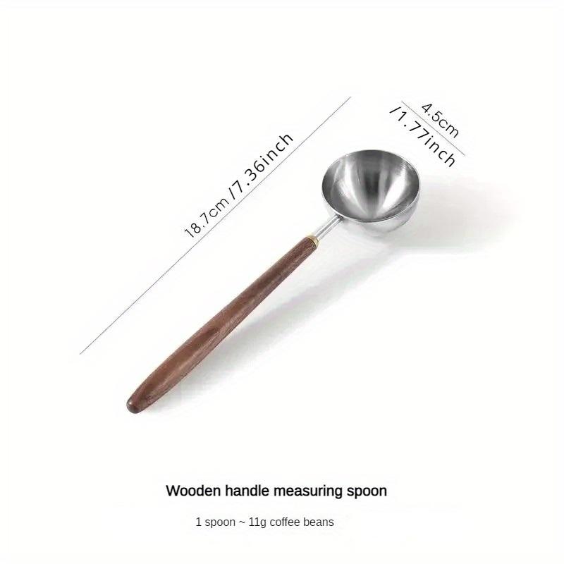 1 шт. Кофейная ложка из нержавеющей стали с деревянной ручкой, столовая ложка, мерная ложка, грецкий орех, длинная ручка, кофейные ложки, украшение для кафе