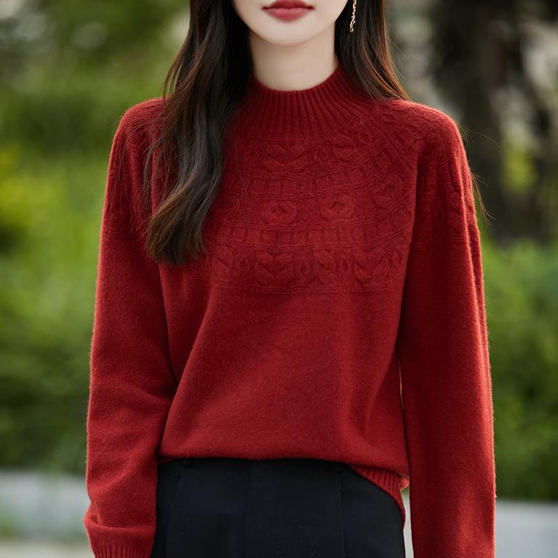 2025 Autumn/Winter Pure Wool Wheat Ear Cable Knit Semi-High Neck Sweater XL (120-140 lbs)
2025 Autumn/Winter Pure Wool Wheat Ear Cable Knit Semi-High Neck Sweater XL (120-140 lbs)