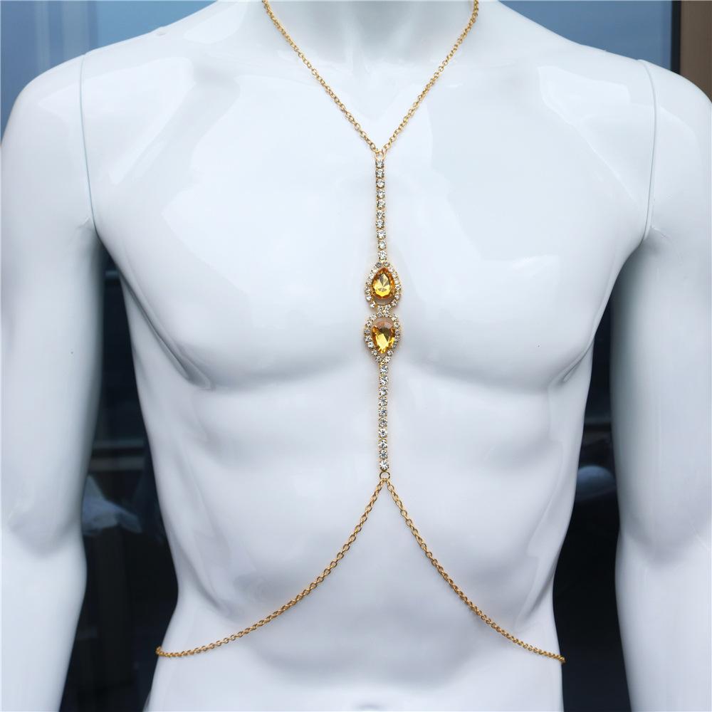 New Accessories, Fashionable Rhinestone Water Drop Chest Chain Women, Sexy Nightclub Full Diamond Neck Body Chain gold plated
New Accessories, Fashionable Rhinestone Water Drop Chest Chain Women, Sexy Nightclub Full Diamond Neck Body Chain gold plated