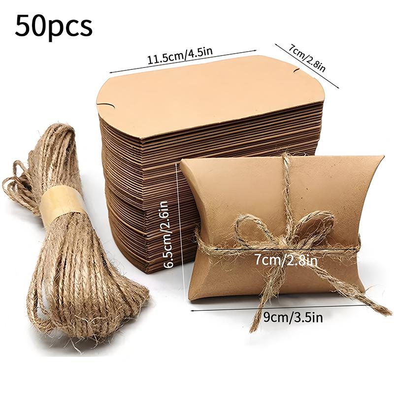 50/100Pcs Kraft Paper Pillow Candy Box Foldable Present Box Thank You Treat Boxes For Wedding Baby Shower Birthday Party Supplies 50PCS
50/100Pcs Kraft Paper Pillow Candy Box Foldable Present Box Thank You Treat Boxes For Wedding Baby Shower Birthday Party Supplies 50PCS