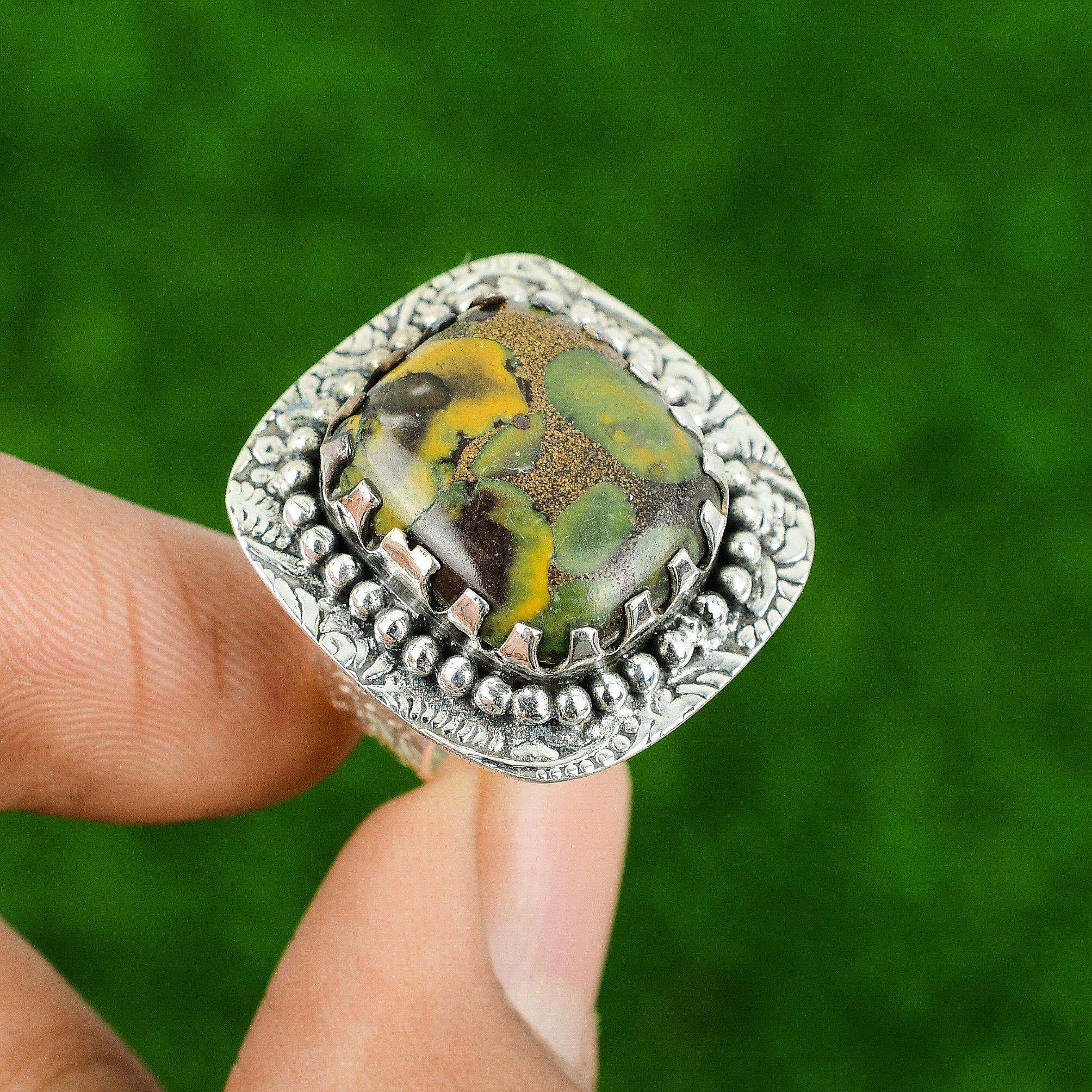 Sterling Silver Natural Rhyolite Ethnic Statement Bezel Daughter Ring US 8.25 8.25
Sterling Silver Natural Rhyolite Ethnic Statement Bezel Daughter Ring US 8.25 8.25