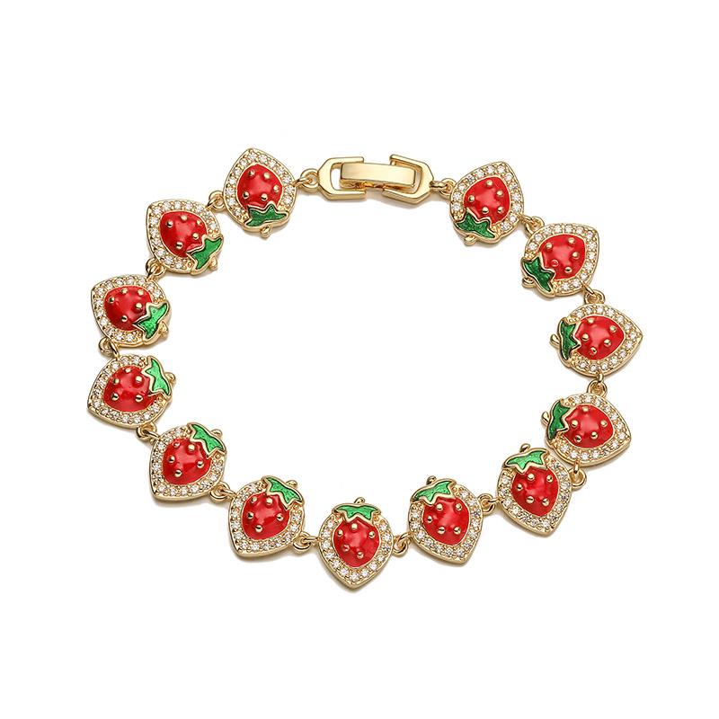 HECHENG, Sweet and Cute Enamel Dripping Oil Craft Red/Pink Strawberry Bracelet Women s Copper Zircon 1 Piece Other&16cm красный
HECHENG, Sweet and Cute Enamel Dripping Oil Craft Red/Pink Strawberry Bracelet Women s Copper Zircon 1 Piece Other&16cm красный