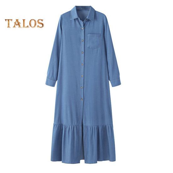 Женское платье макси с отложным воротником и длинными рукавами, однобортный кардиган, свободный однотонный цвет с рюшами в стиле пэчворк, струящийся подол, для путешествий, поездок на работу, весна-лето XL светло-синий
Женское платье макси с отложным воротником и длинными рукавами, однобортный кардиган, свободный однотонный цвет с рюшами в стиле пэчворк, струящийся подол, для путешествий, поездок на работу, весна-лето XL светло-синий