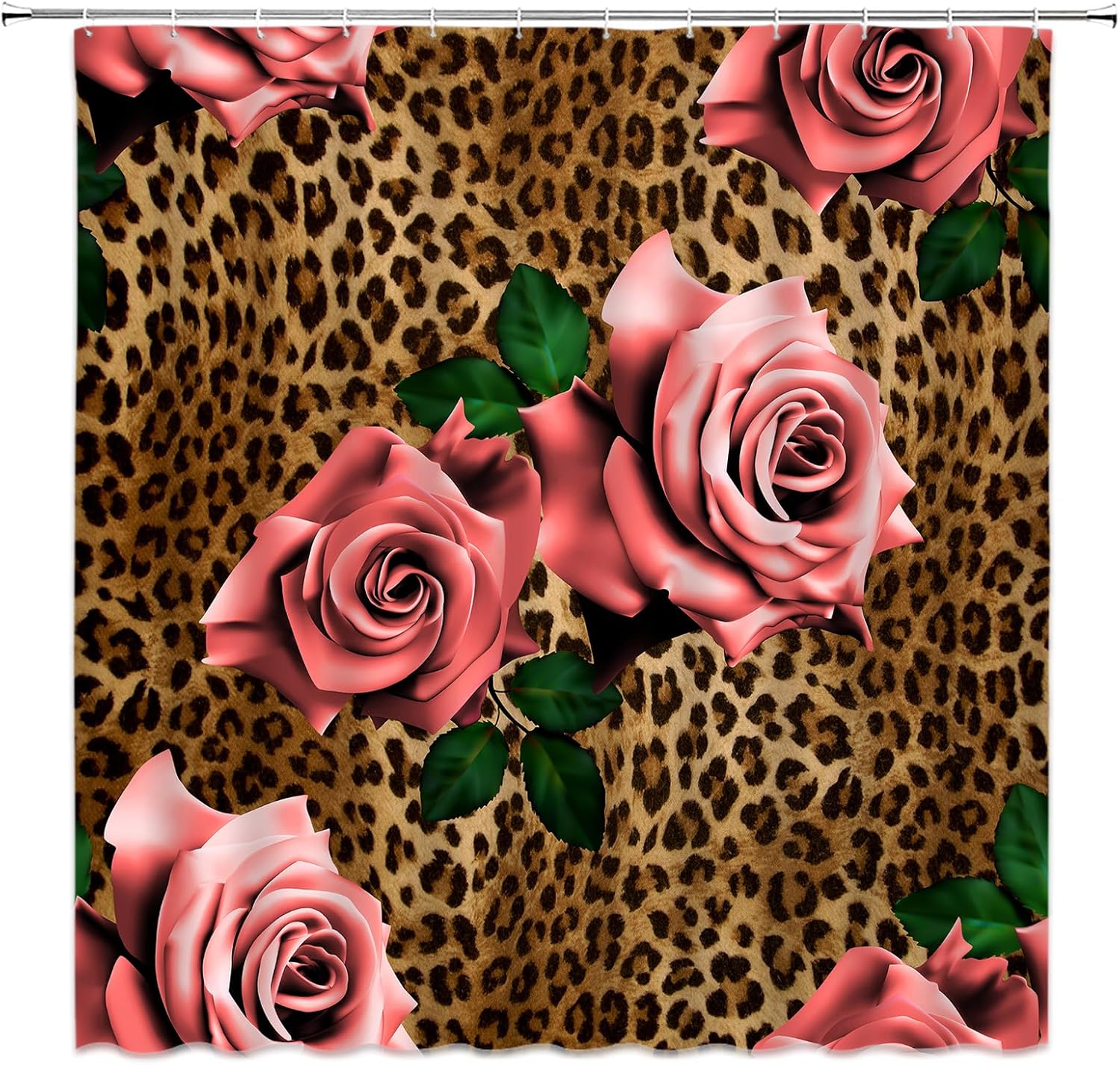 Leopard Flower Shower Curtain Red Rose Floral Valentines Wild Animal Print Mix Skin Pattern Creative Modern Woman Fabric Bathroo 120x180cm
Leopard Flower Shower Curtain Red Rose Floral Valentines Wild Animal Print Mix Skin Pattern Creative Modern Woman Fabric Bathroo 120x180cm
