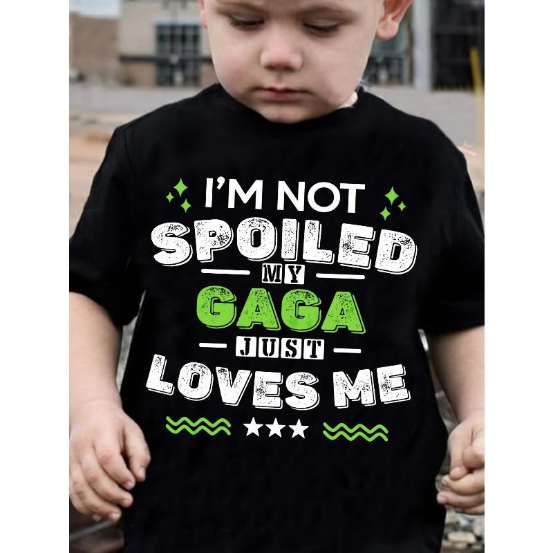 European sizes Boy s I M NOT SPOILED, MY GAGA JUST LOVES ME Creative Trendy Letter Print T-Shirt 98cm чёрный
European sizes Boy s I M NOT SPOILED, MY GAGA JUST LOVES ME Creative Trendy Letter Print T-Shirt 98cm чёрный