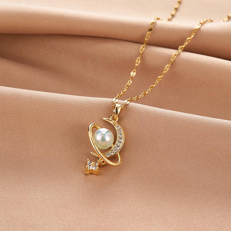 Year Star Moon Necklace Women S Light Luxury Premium Sense Commuter Inlaid Pearl Pendant Clavicle Chain
Year Star Moon Necklace Women S Light Luxury Premium Sense Commuter Inlaid Pearl Pendant Clavicle Chain