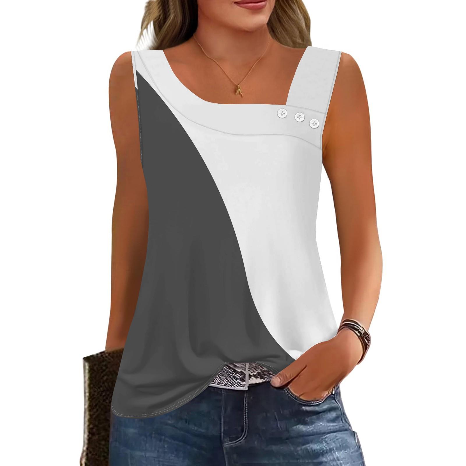 Womens Summer Tank Tops Square Neck Sleeveless Buttons Casual Dressy Tunics Basic Business Work T Shirts Blouses XL
Womens Summer Tank Tops Square Neck Sleeveless Buttons Casual Dressy Tunics Basic Business Work T Shirts Blouses XL