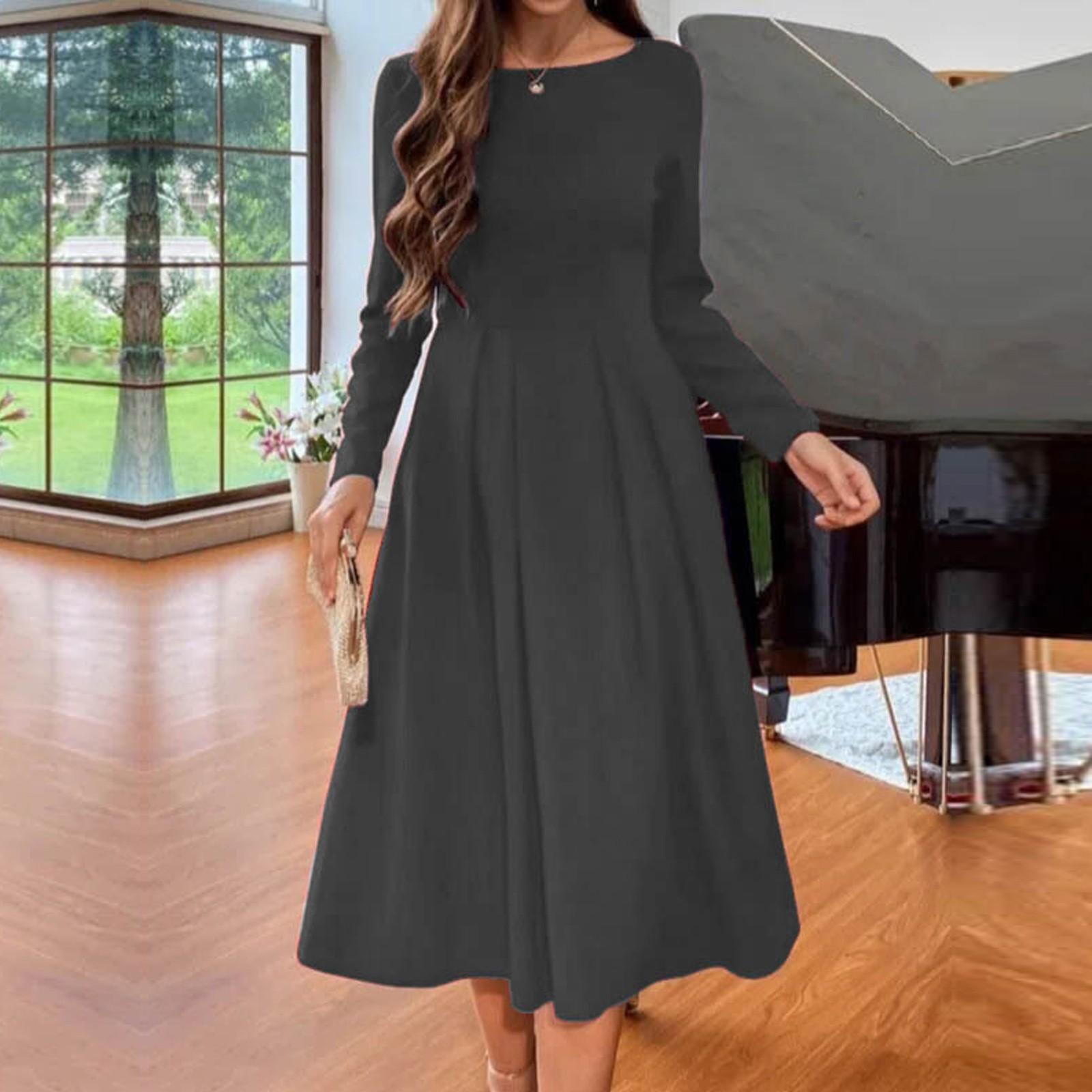 Ladies Long Sleeve O-Neck Dress Color Casual Slim FIt Women s Dress For Women XXL
Ladies Long Sleeve O-Neck Dress Color Casual Slim FIt Women s Dress For Women XXL