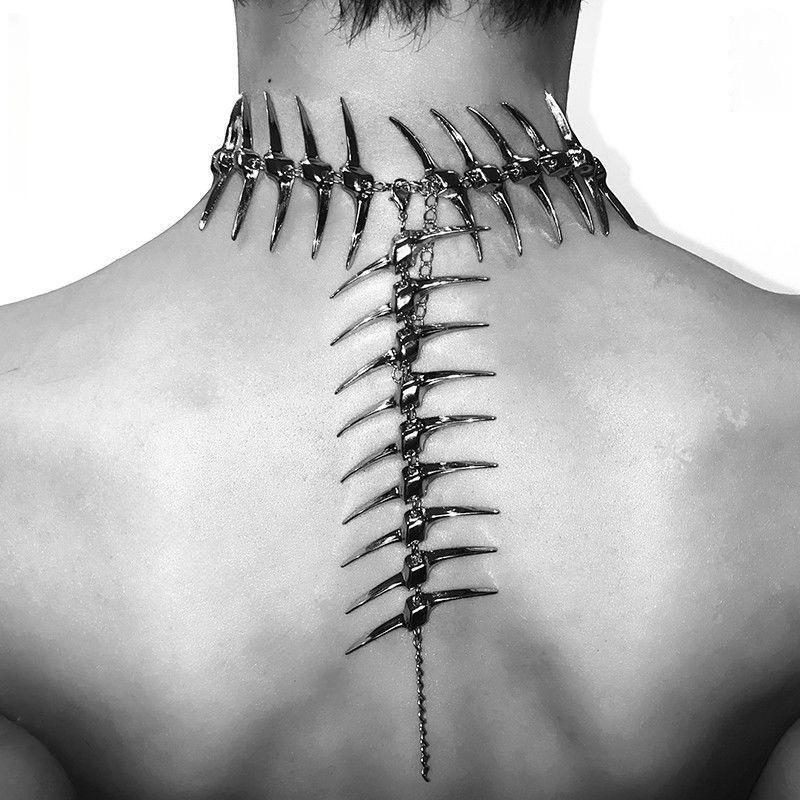Кольє-браслет «Колючий риб ячий кістяк» з подовжувачем на спину в кіберпанк стилі, ювелірна прикраса для жінок, подарунок для вечірки necklace and chain
Кольє-браслет «Колючий риб ячий кістяк» з подовжувачем на спину в кіберпанк стилі, ювелірна прикраса для жінок, подарунок для вечірки necklace and chain