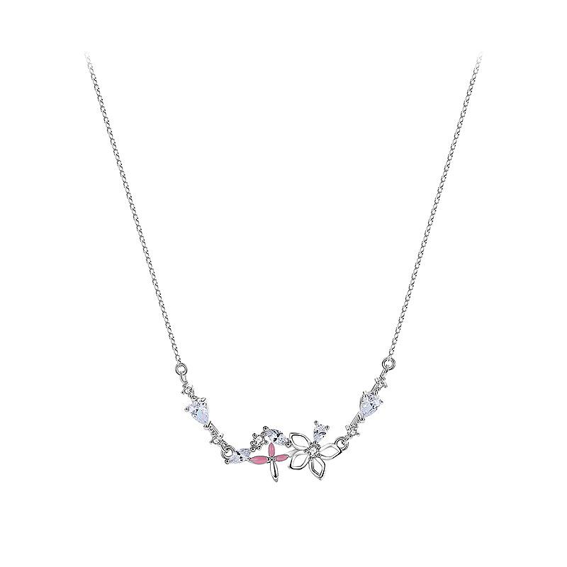 Ожерелье из стерлингового серебра 925 пробы с бриллиантами, колье с цветком вишни, простой и индивидуальный кулон-цепочка на ключицу с розовым цветком в корейском стиле
Ожерелье из стерлингового серебра 925 пробы с бриллиантами, колье с цветком вишни, простой и индивидуальный кулон-цепочка на ключицу с розовым цветком в корейском стиле