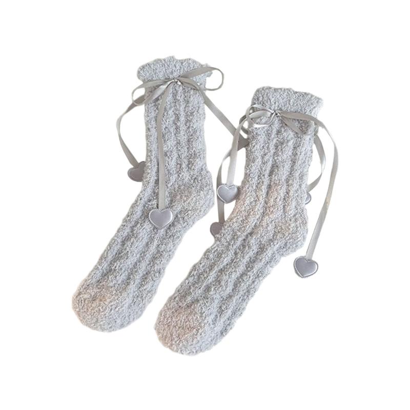 Fuzzy Socks for Women Winter Warm Coral Fleece Socks Cute Heart Bowknot Solid Color Furry Bed Socks for Home Sleeping 1
Fuzzy Socks for Women Winter Warm Coral Fleece Socks Cute Heart Bowknot Solid Color Furry Bed Socks for Home Sleeping 1