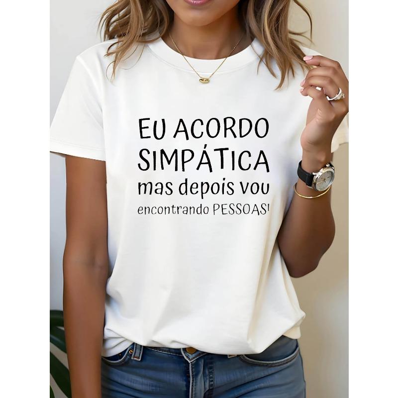 EU ACORDO SIMPATICA But Then I Find PEOPLE Letter Print Women S T-Shirt, Short Sleeve Crew Neck Casual Top for Summer & Spring, Women S Clothing S белый
EU ACORDO SIMPATICA But Then I Find PEOPLE Letter Print Women S T-Shirt, Short Sleeve Crew Neck Casual Top for Summer & Spring, Women S Clothing S белый