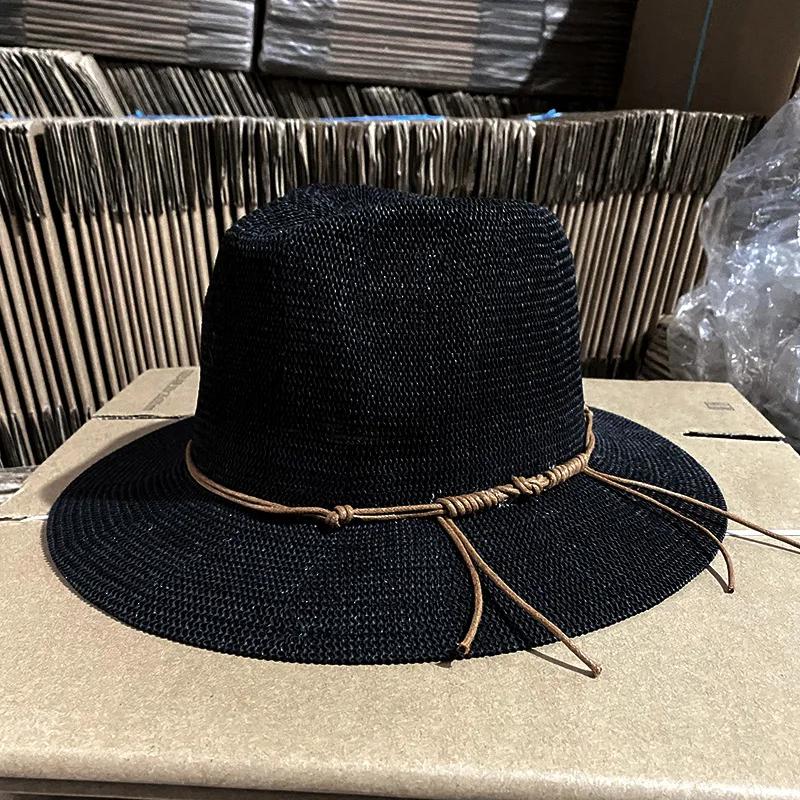 Summer Men Women Sun Hat Wide-brim Jazz Top Straw Hats Seaside Sun Protection Shading Beach Hat Panama British Style Fedoras Hat 56-58cm чорний
Summer Men Women Sun Hat Wide-brim Jazz Top Straw Hats Seaside Sun Protection Shading Beach Hat Panama British Style Fedoras Hat 56-58cm чорний