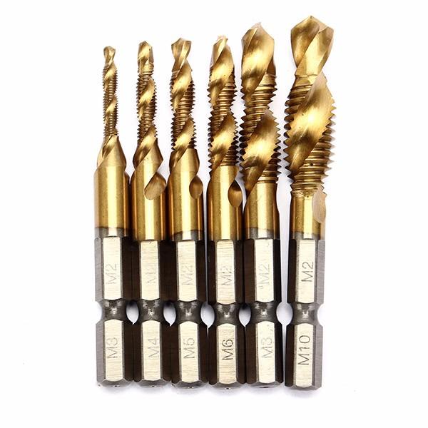 Drillpro 6 шт. HSS 6542 M3-M10 Комбинированное сверло с титановым покрытием Набор метчиков 1/4 дюйма Шестигранные метрические зенковки для удаления заусенцев Винтовая резьба Метрический метчик
Drillpro 6 шт. HSS 6542 M3-M10 Комбинированное сверло с титановым покрытием Набор метчиков 1/4 дюйма Шестигранные метрические зенковки для удаления заусенцев Винтовая резьба Метрический метчик