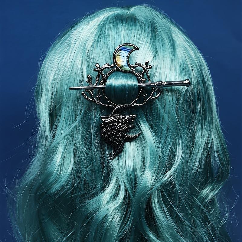 Vintage Viking Wolf Moon Hair Stick Unique Antique Metal Hairpin Distinctive Headwear Accessory For Women срібний
Vintage Viking Wolf Moon Hair Stick Unique Antique Metal Hairpin Distinctive Headwear Accessory For Women срібний