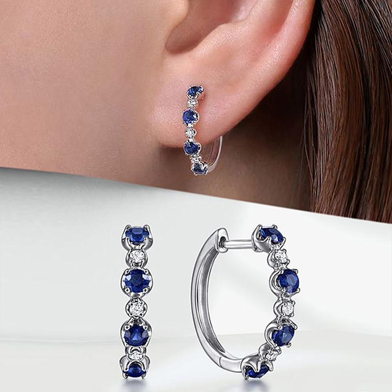 Huitan Simple Stylish Round Blue/White CZ Hoop Earrings for Female Exquisite Birthday Gift Temperament Ear Zircon for Women
Huitan Simple Stylish Round Blue/White CZ Hoop Earrings for Female Exquisite Birthday Gift Temperament Ear Zircon for Women