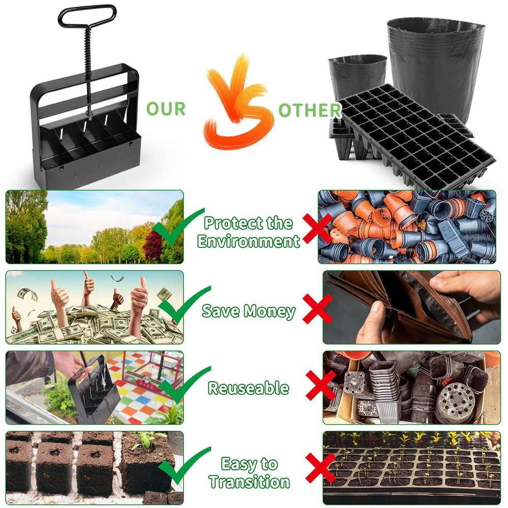 Handheld Seedling Maker 4-Cell Soil Block Tool For Potted Garden Planting Greenhouse Farm Nursery Sowing Tool Type A
Handheld Seedling Maker 4-Cell Soil Block Tool For Potted Garden Planting Greenhouse Farm Nursery Sowing Tool Type A