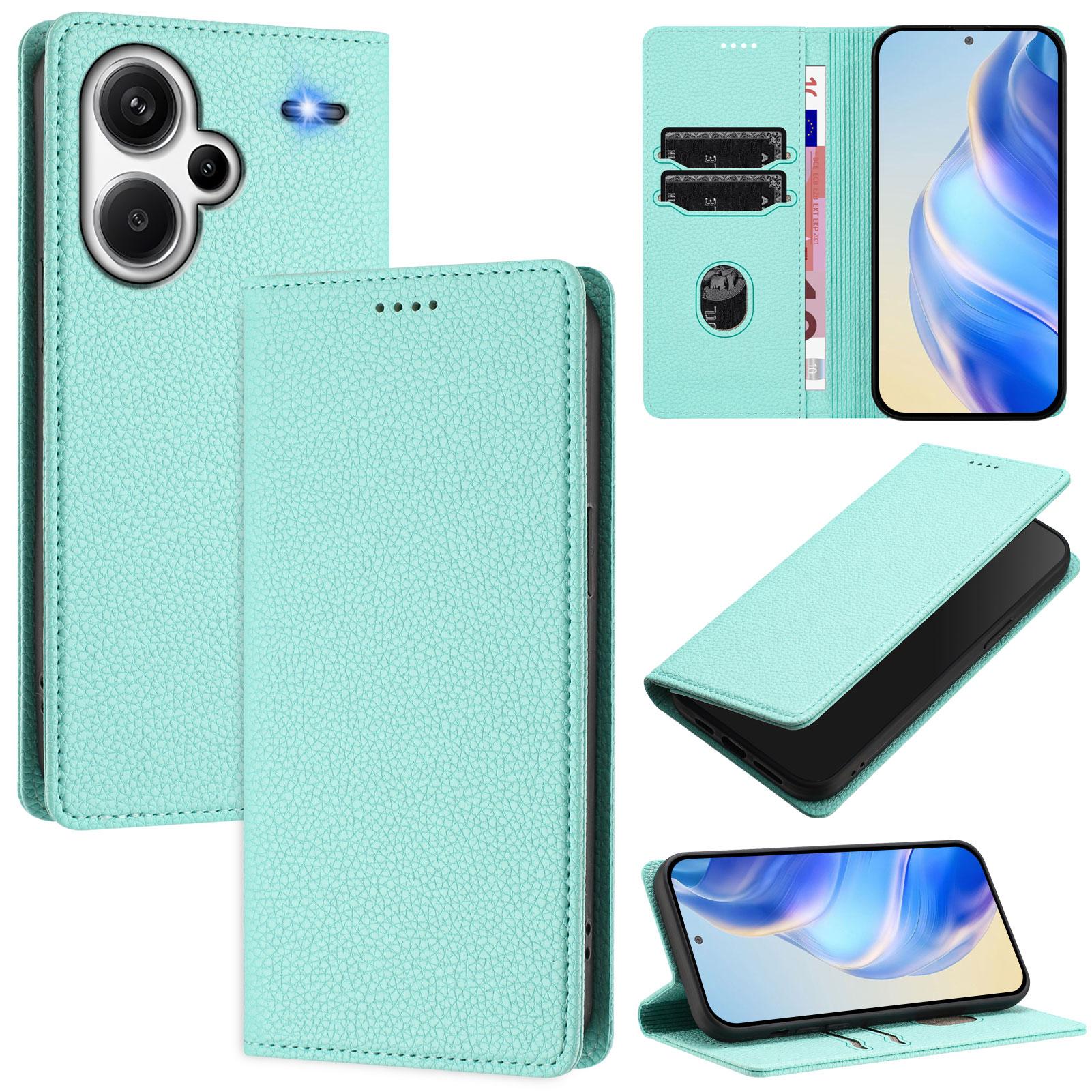 For Xiaomi Redmi Note 13 Pro+ 5G Wallet Case RFID Blocking Litchi Texture Leather Mobile Cover Mint Green
For Xiaomi Redmi Note 13 Pro+ 5G Wallet Case RFID Blocking Litchi Texture Leather Mobile Cover Mint Green