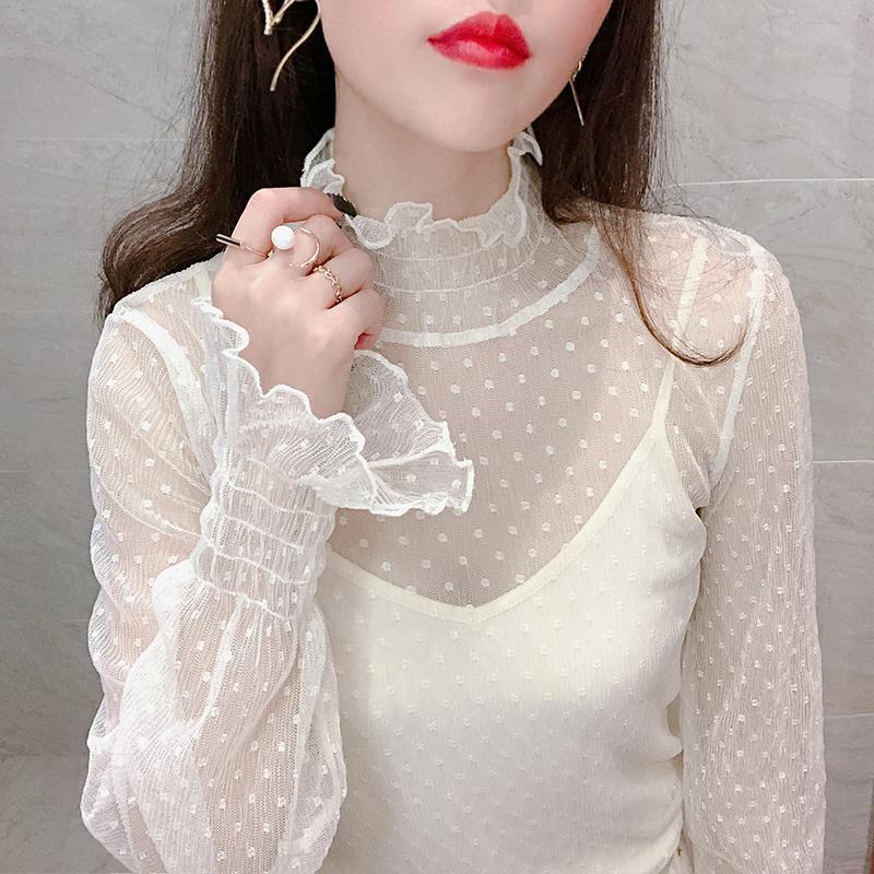 Кружевной топ-майка женский, нижнее белье, топ с прозрачными рукавами-фонариками, полувысокий воротник, сетчатая блузка в горошек L
Кружевной топ-майка женский, нижнее белье, топ с прозрачными рукавами-фонариками, полувысокий воротник, сетчатая блузка в горошек L