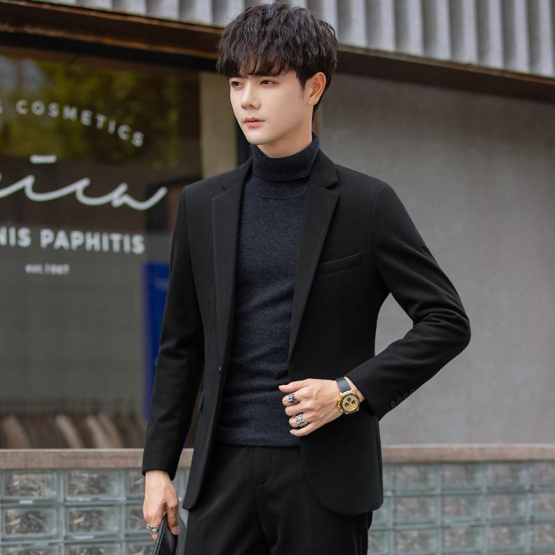 Повседневный костюм корейской версии Slim Fit Trend осень и зима мужской маленький костюм шерстяной утолщенный топ куртка M чёрный
Повседневный костюм корейской версии Slim Fit Trend осень и зима мужской маленький костюм шерстяной утолщенный топ куртка M чёрный