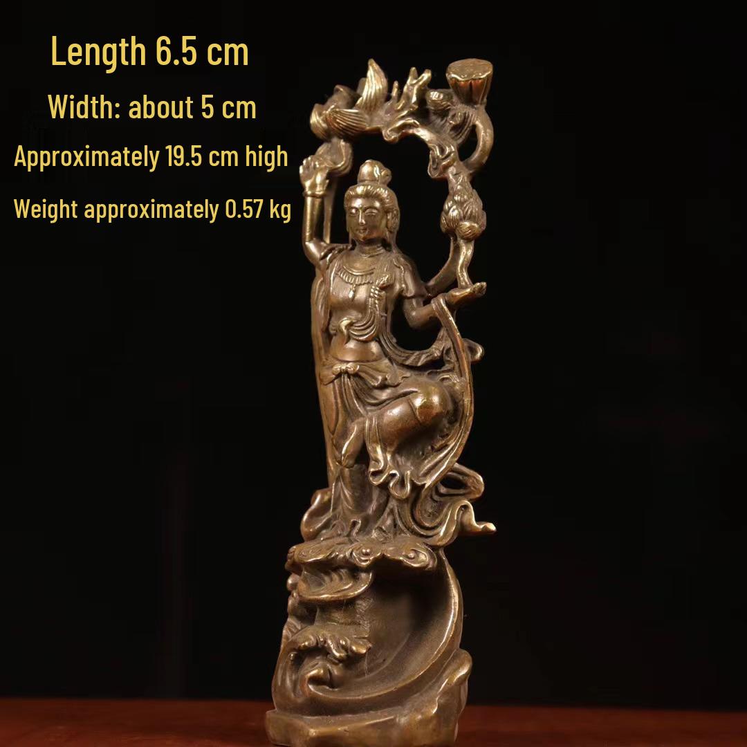 Bronze Guanyin Bodhisattva on Lotus Statue: Ornamental Buddhist Home Decor
Bronze Guanyin Bodhisattva on Lotus Statue: Ornamental Buddhist Home Decor