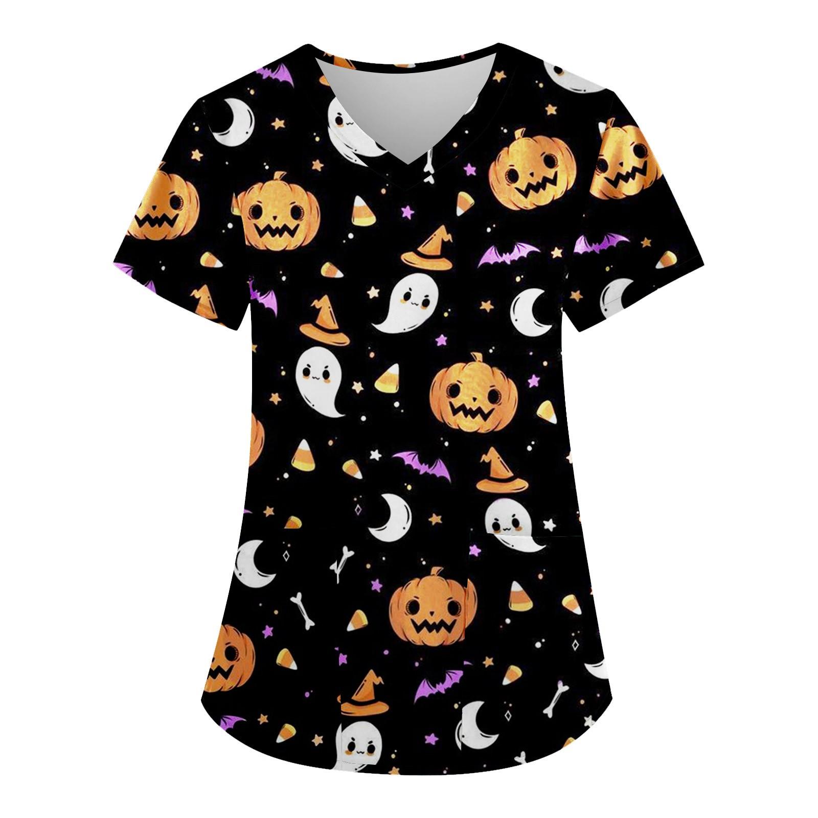 Women s Fashion V-neck Short Sleeve Workwear With Pockets Halloween Printed Tops XXXL
Women s Fashion V-neck Short Sleeve Workwear With Pockets Halloween Printed Tops XXXL